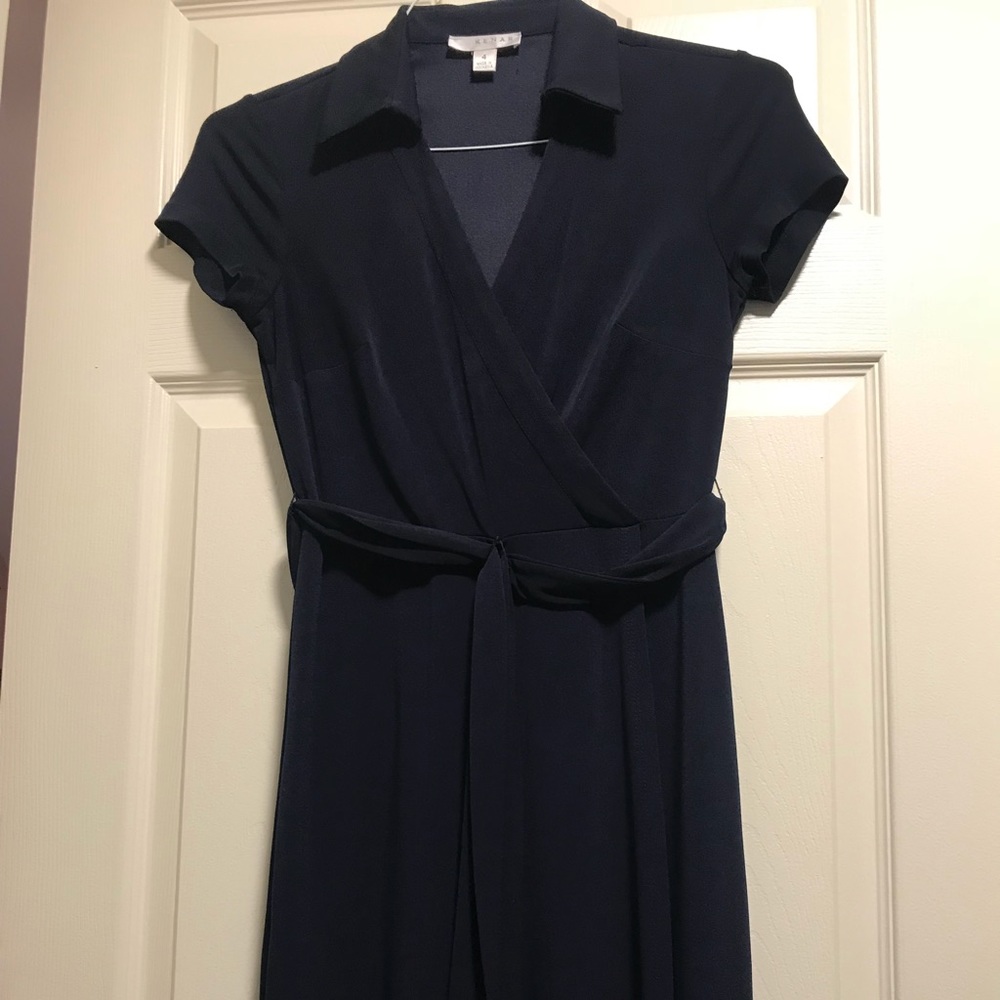 Kenar Navy Wrap Dress